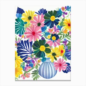 Chrysanthemums 2 Modern Colourful Flower Canvas Print
