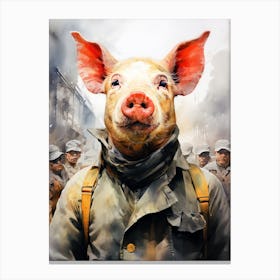 Pig In Uniform book poster Canvas Print