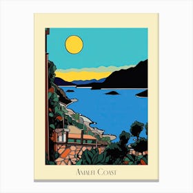 Poster Of Minimal Design Style Of Amalfi Coast, Italy 4 Canvas Print