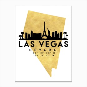 Las Vegas Nevada Silhouette City Skyline Map Canvas Print
