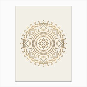 Beige Mandala No 137a Canvas Print