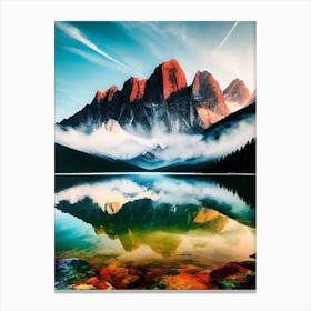 Dolomite Mountain Lake Canvas Print