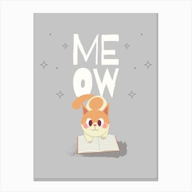 Meow - A Cat With A Notebook - cat, cats, kitty, kitten, cute, funny, animal, pet, pets Canvas Print