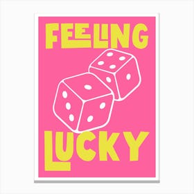 Feeling Lucky - Pink And Yellow Canvas Print