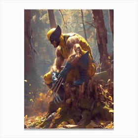 Wolverine In The Woods Canvas Print