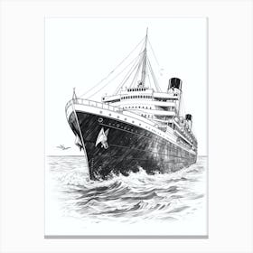 Titanic Sinking Ship Illustration 6 Canvas Print