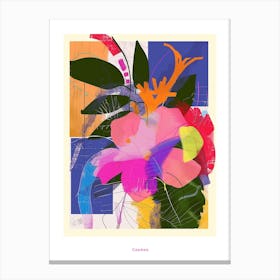 Cosmos 2 Neon Flower Collage Poster Canvas Print