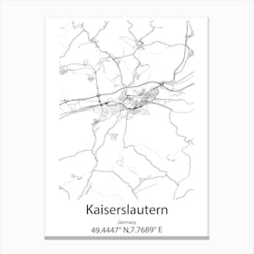 Kaiserslautern,Germany Minimalist Map Canvas Print