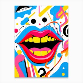 Pop Art Facial Features 1 Canvas Print