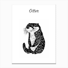 B&W Otter 2 Poster Canvas Print