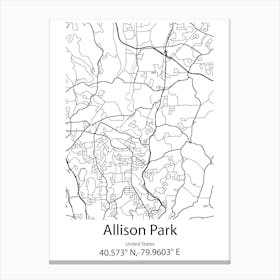 Allison Park,United States Minimalist Map Canvas Print