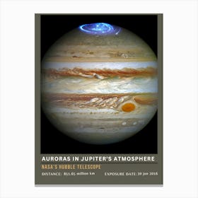 Aurora In Jupiter'S Atmosphere Canvas Print