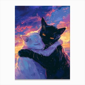 Two Cats Hugging 5 Canvas Print