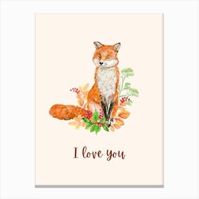 Fox I Love You Canvas Print