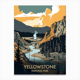 Yellowstone National Park Vintage Travel Poster 9 Canvas Print