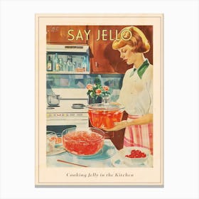 Cooking Jelly In A Retro Kitchen Poster Canvas Print