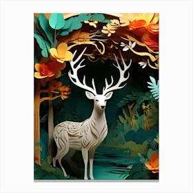 Deer In The Forest 1 Canvas Print