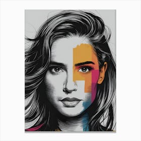 Woman With A Colorful Face Canvas Print