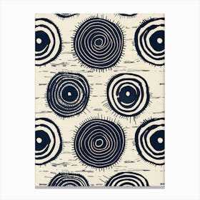 Black And White Circles 4 Canvas Print