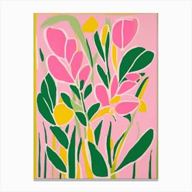 Pink Floral abstract illustration Canvas Print