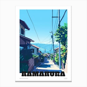 Kamakura Japan 2 Colourful Travel Poster Canvas Print