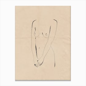 Nude On Vintage Paper 01 Canvas Print