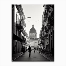 Catania, Italy,  Black And White Analogue Photography  2 Canvas Print