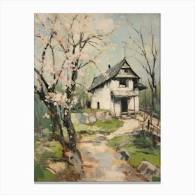 Small Cottage Countryside Farmhouse Painting 3 Canvas Print