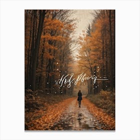 Autumn Greeting Crafted In Hand Drawn Style Rustic Typography Dancing Across The Visual Space Musi (5) Canvas Print