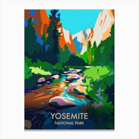 Yosemite National Park Matisse Style Vintage Travel Poster 1 Canvas Print