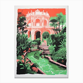 Gradens At The Palace Of Fine Arts Abstract Riso Style 1 Canvas Print