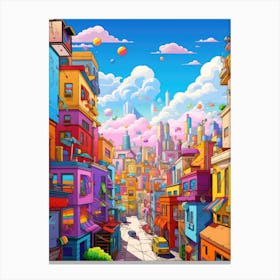 Cartoon City 1 Canvas Print