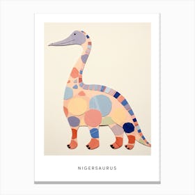 Nursery Dinosaur Art Nigersaurus 1 Poster Canvas Print