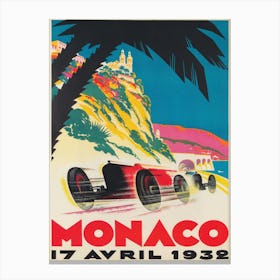 Monaco Race Vintage Poster Canvas Print