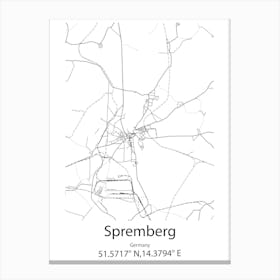 Spremberg,Germany Minimalist Map Canvas Print