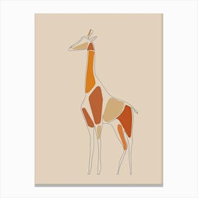 Giraffe - Boho, Line Art 26 Canvas Print