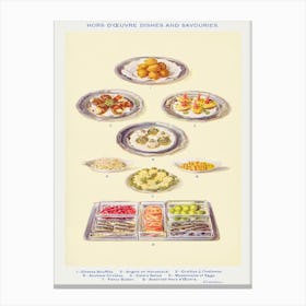 Hors D Oeuvres Dishes And Savouries Canvas Print