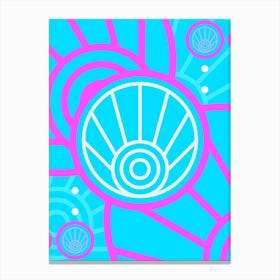 Geometric Glyph in White and Bubblegum Pink and Candy Blue n.0029 Canvas Print