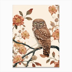 Brown Fish Owl Japanese Painting 3 Canvas Print