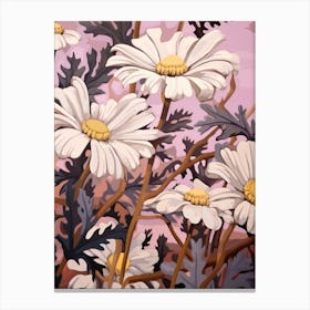 Cineraria 4 Flower Painting Canvas Print