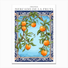 Mercado De La Fruta Orange Illustration 3 Poster Canvas Print