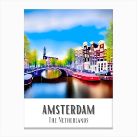 Amsterdam Colorful Cityscape 4 Canvas Print