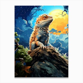 Lizard In The Moonlight Canvas Print