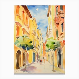 Rimini, Italy Watercolour Streets 2 Canvas Print