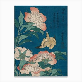 Peonies And Canary Canvas Print