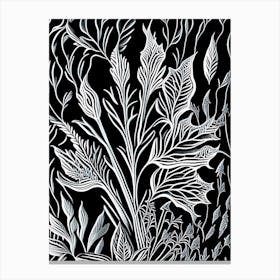 Lavender Leaf Linocut 3 Canvas Print