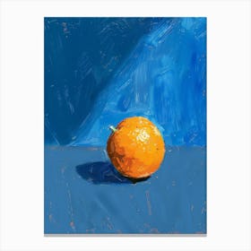 Orange On Blue 1 Canvas Print