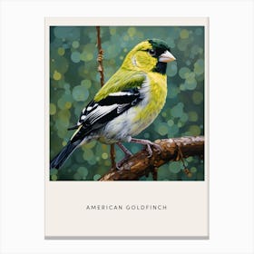 Ohara Koson Inspired Bird Painting American Goldfinch 3 Poster Canvas Print