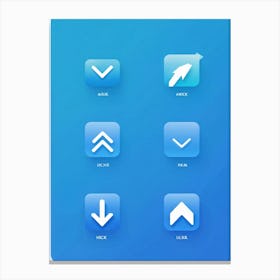 Arrow Icons For A Web Navigation Bar Minimalist Design With A Sleek Translucent Blue Overlay Drop (6) Canvas Print