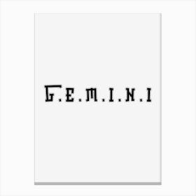 Gemini Gemini Season, Zodiac sign , minimalist  Canvas Print